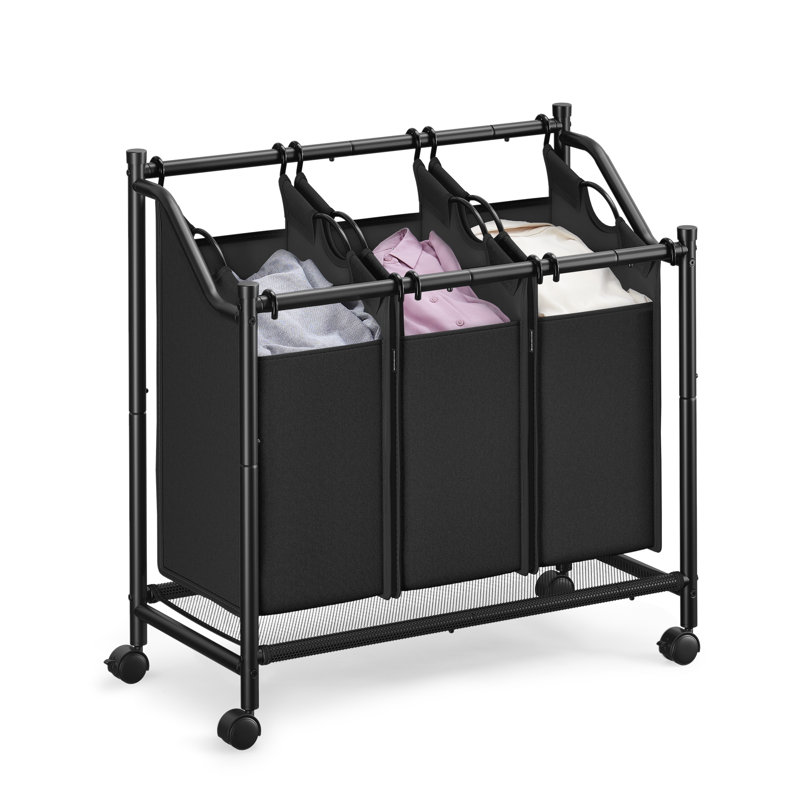 Rolling Laundry Hamper, Ink Black