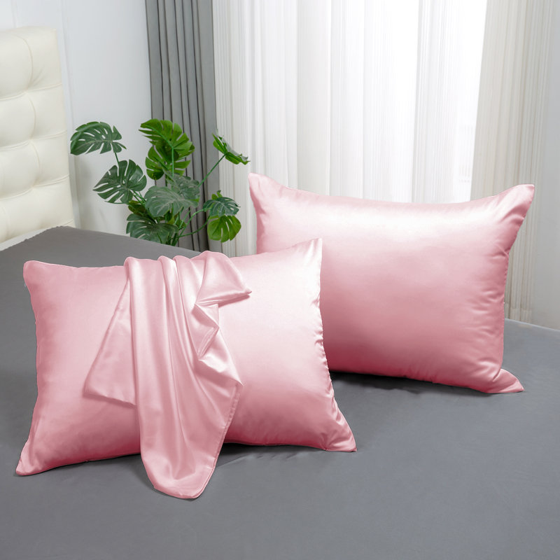 Ensemble de 2 taies d'oreiller en soie 100% 6A Smooth Respirant, Taies d'oreiller pour lit simple, Fleur d'amandier