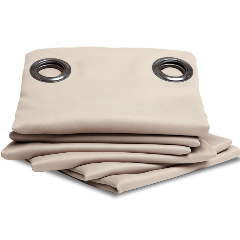 Rauseo Blackout Curtain Single Panel, Light beige