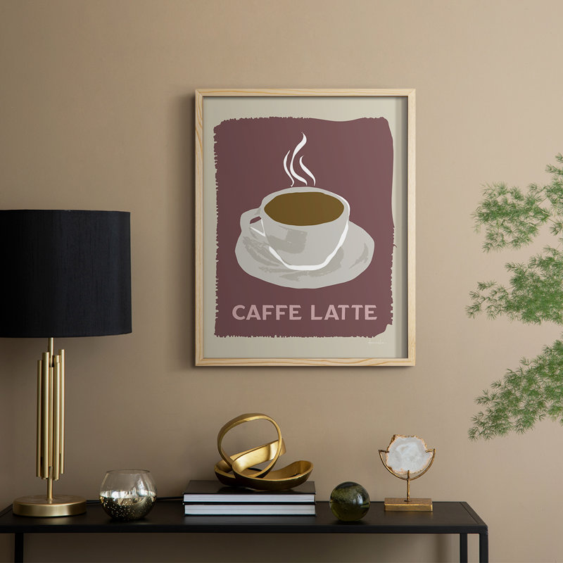 «Modern Coffee III», reproduction encadrée - bois massif, Naturel, H 11 po x l 9 po