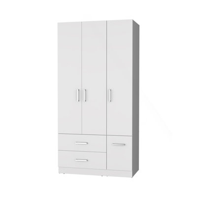 Armoire blanche à 4 tiroirs et 2 portes