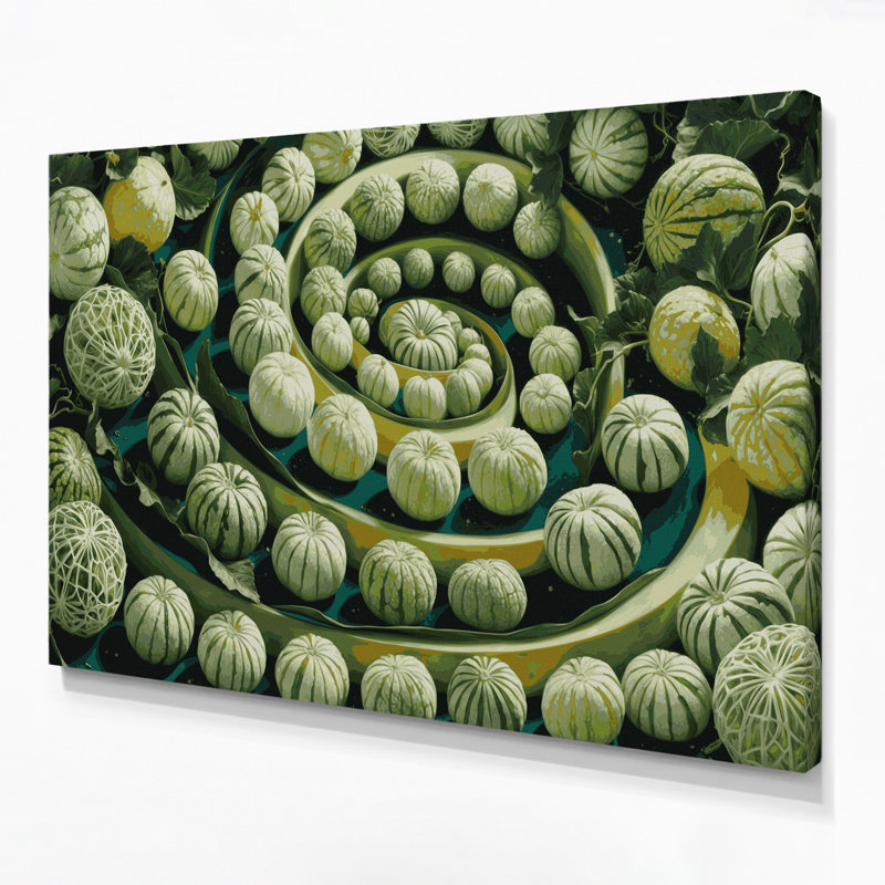 Fruit, melon coréen vert, art mural sur toile, H 16 po x l 20 po