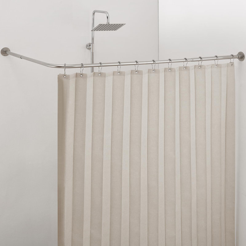 Tringle de rideau de douche en L réglable de 39 à 69 po x 55 à 85 po