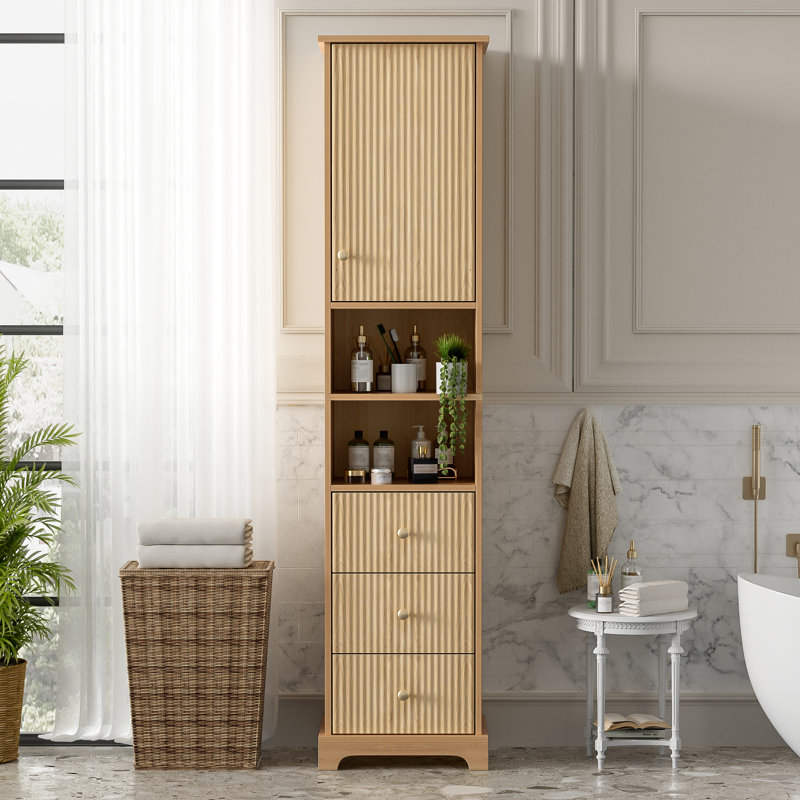 Freestanding Bathroom Storage Linen Cabinet