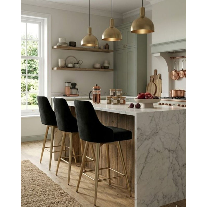 Anglemont Mid-Century Stool, Black