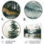 «Green Pine Trees Mist Morning I», ensemble d'art mural pin-107213682-107213683