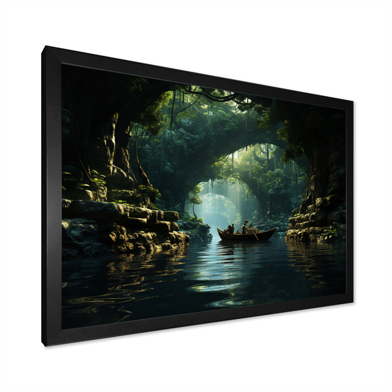 Dominicain Mangrove Mysteries - reproduction sur toile, H 30 po x l 40 po x P 1,5 po, Cadre photo noir