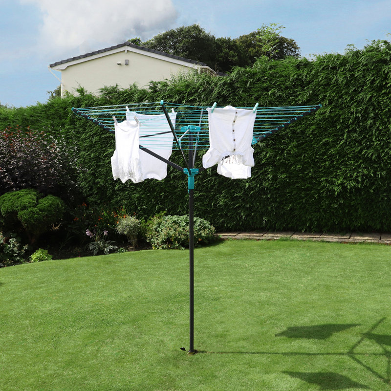 Plastic Rotary / Umbrella Clothesline, 119cm H x 12cm W x 12.5cm D