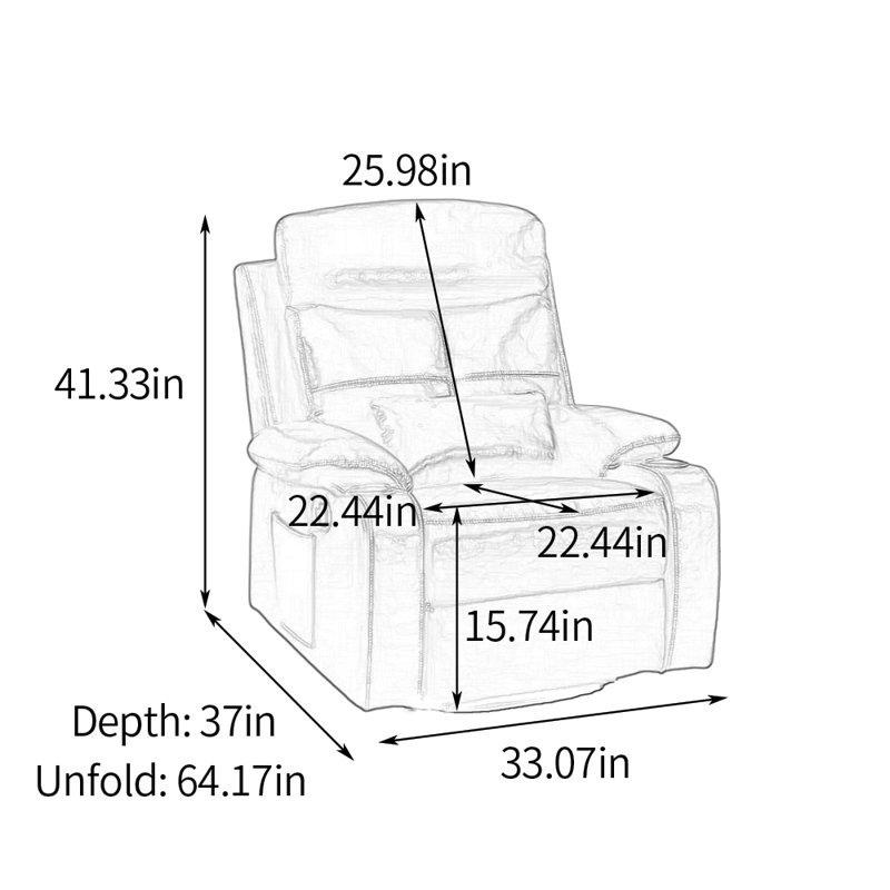 Fauteuil inclinable multifonctionnel avec porte-gobelet Comfy, Similicuir café foncé