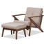 Upholstered Accent Chair with Footstool