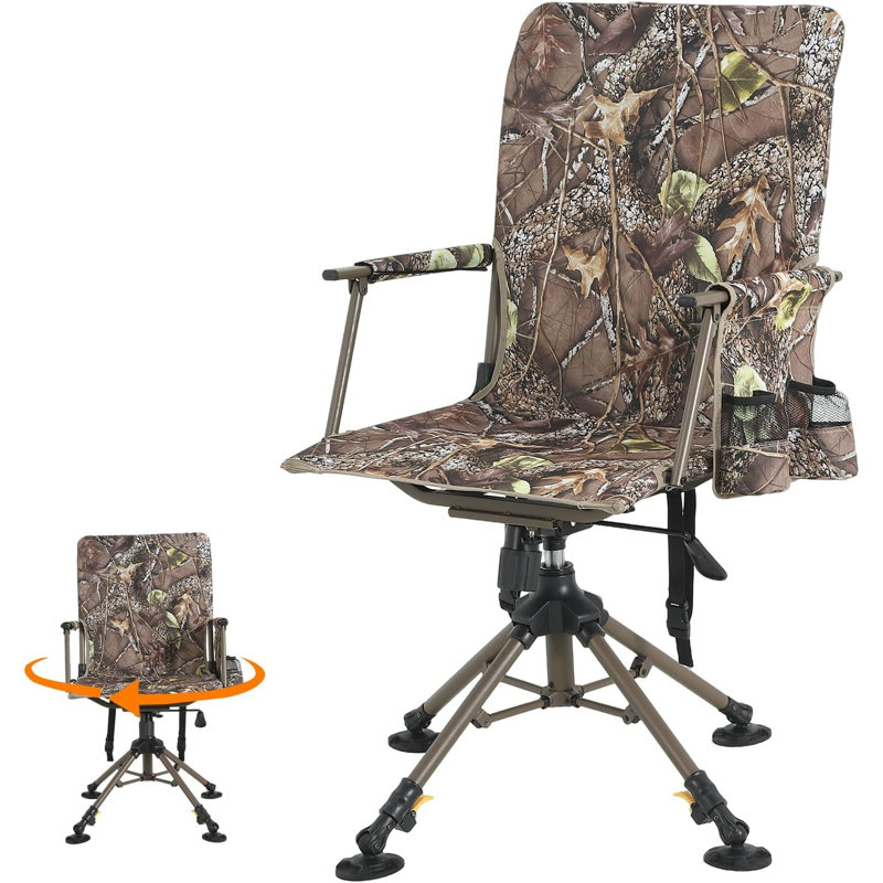 Camping Chair, Brown, Brown-stainless steel