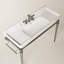 Vasque de salle de bain VICI 48 po en céramique avec 3 trous prépercés, sans meuble ni robinet, blanc
