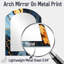 Lava Marble Art liquide orange et bleu II - peinture abstraite miroir mural asymétrique, miroir décoratif arche bleue, impression d'art en métal-356946931