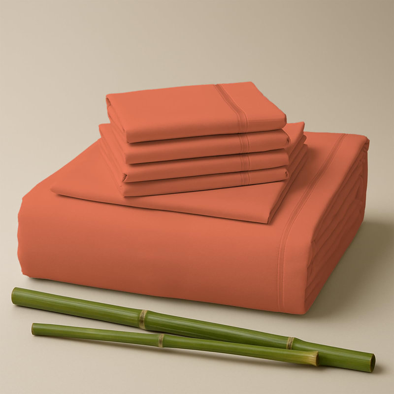 Ensemble de draps en rayonne de bambou de qualité supérieure avec poches profondes, rafraîchissant et respirant