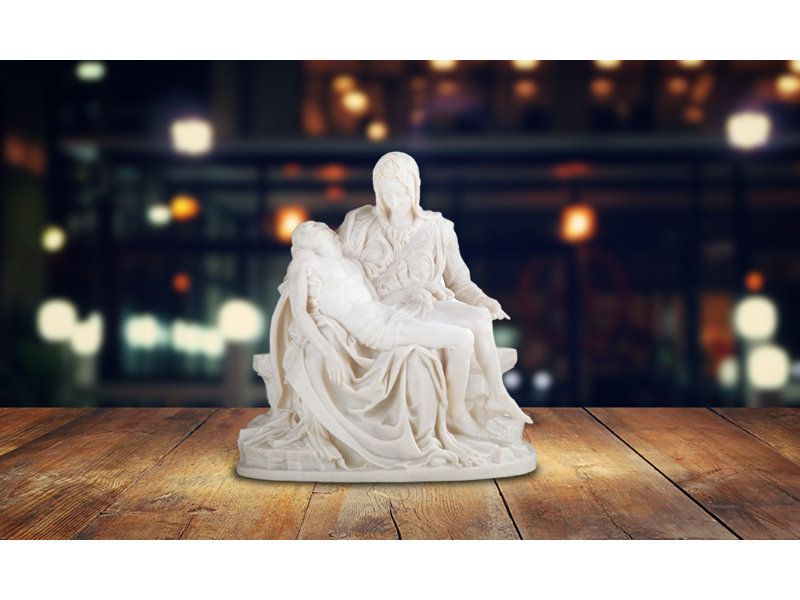 Figurine sacrée Jemira 18 "H La Pieta blanche par Michelangelo