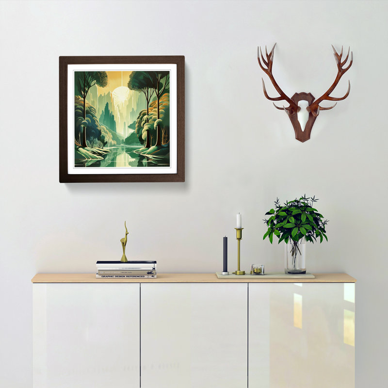 Landscape Deco No.10 - Framed Print, Walnut