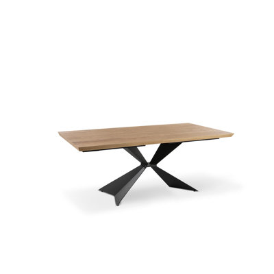 Dannia Oak Rectangular Wood Top Dining Table