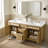 72" Fully Assembled Double Sink Bathroom Vanity with Solid Surface White Granite Top & Backsplash