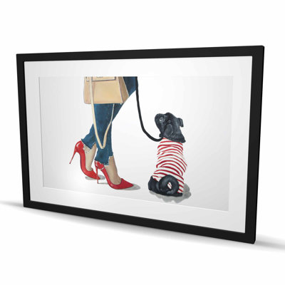 Best Friends Fashion - Red Animals Framed Matted Print Decor