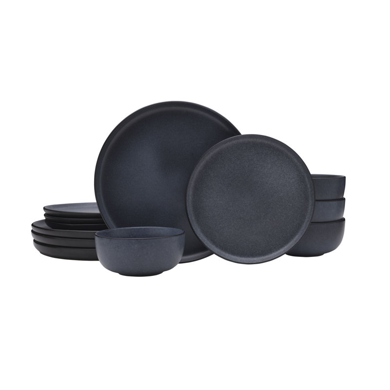 Mayer 12-Piece Stoneware Dinnerware Set, Service for 4