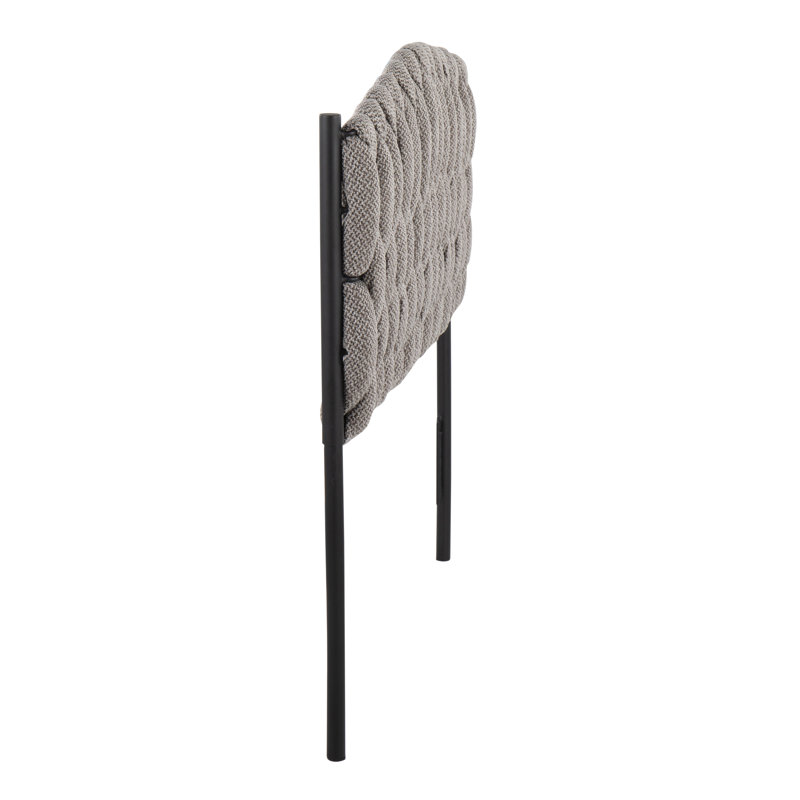 Maddison Twin Upholstered Braided Panel Headboard, Gray