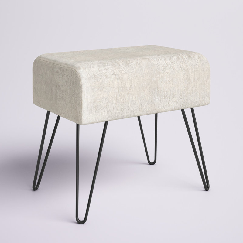 Repose-pieds standard Alegre, Velours Gardénia