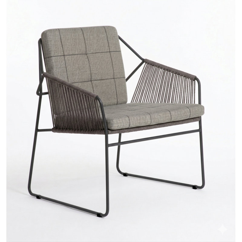 Sandur Patio Chair, Taupe Rope/Anthracite Frame, Lantern Slate