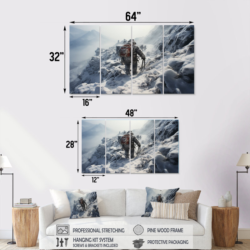 Ensemble de 4 pièces d'art mural Hick, H 32 po x l 64 po