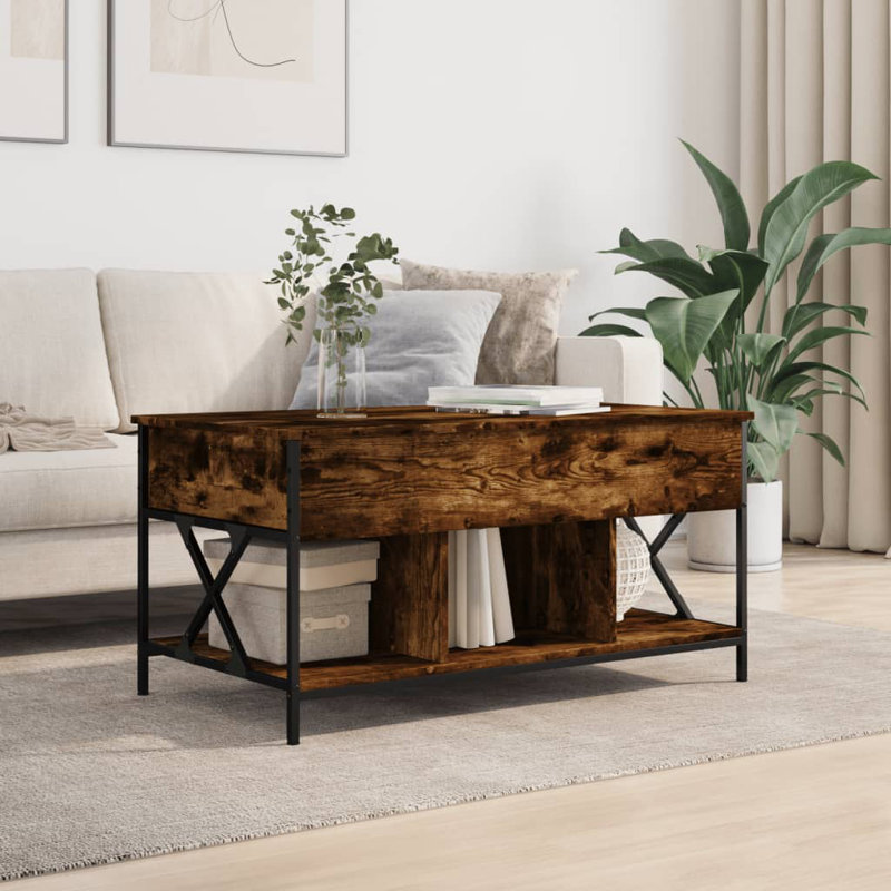 Gerze Lift Top Four Leg Coffee Table with Storage