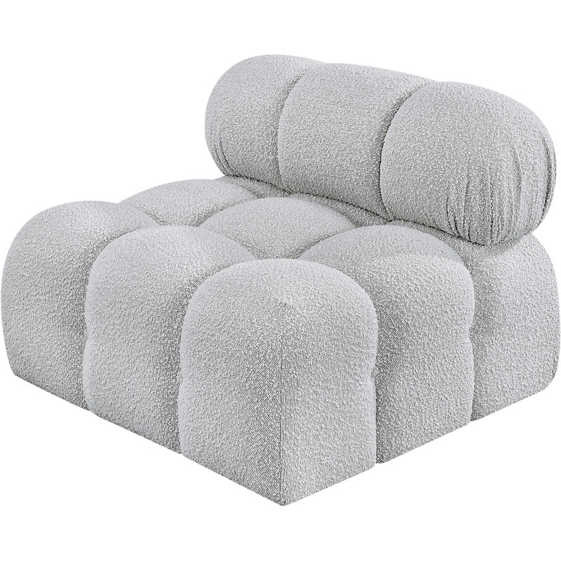Ames 34 de large, Tissu gris bouclé