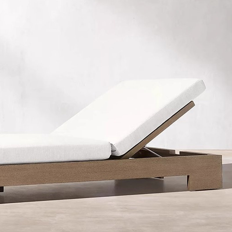 Chaise longue d'extérieur pour cour nordique, Bois naturel