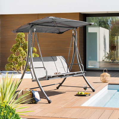 Adrinne 3 Person Porch Swing with Canopy