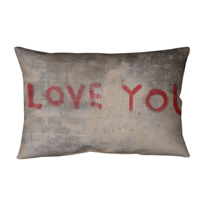 I Love You Indoor  Outdoor 14 Lumbar Pillow