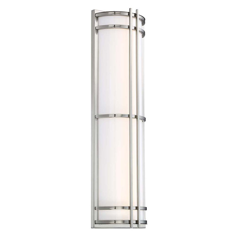 Skyscraper Outdoor Dimmable LED Flush Mount, Stainless Steel, 3500K, 37" H x  9" W x 4.875" D