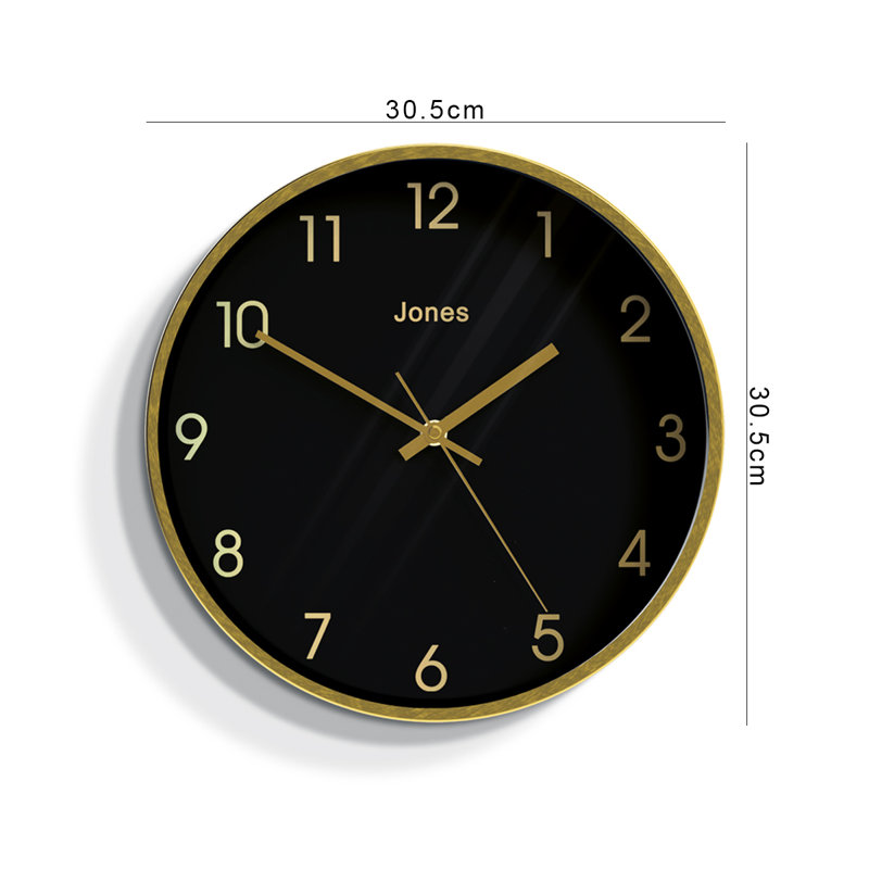Metal Wall Clock, Brushed Gold