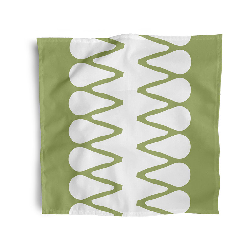 Kyller Polyester Geometric Square Napkin, Green