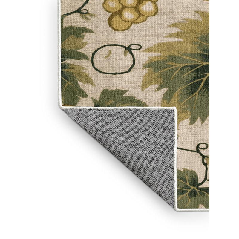  Tapis lavable raisin champagne et fruits, Carré 7 pi