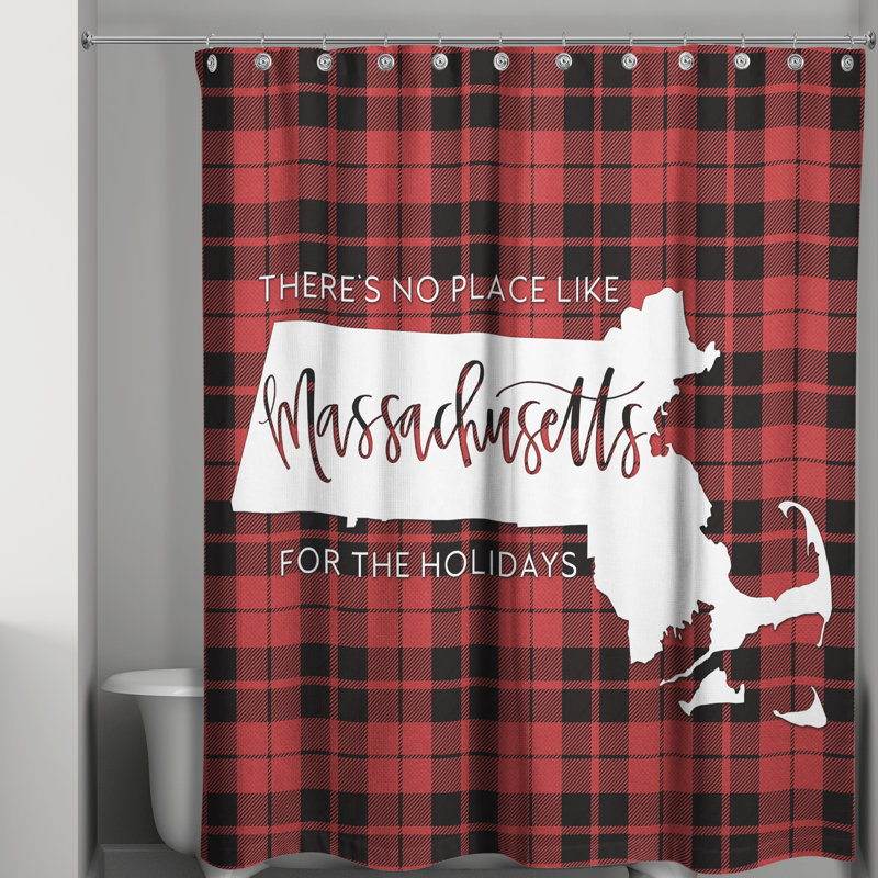 Il n’y a pas d’espace tel que le massachusetts pour le rideau de douche simple des fêtes Brianne