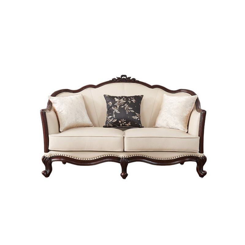 Causeuse en cuir véritable 63,7 po Askia