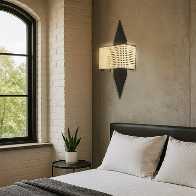 Battery Operated Metal Body Fabric Cap 4500K LED Flush Mount Wall Sconce