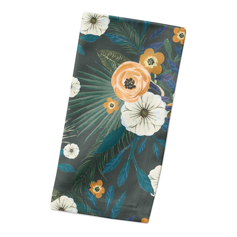 Serviette en coton 10 "Tropical, Vert