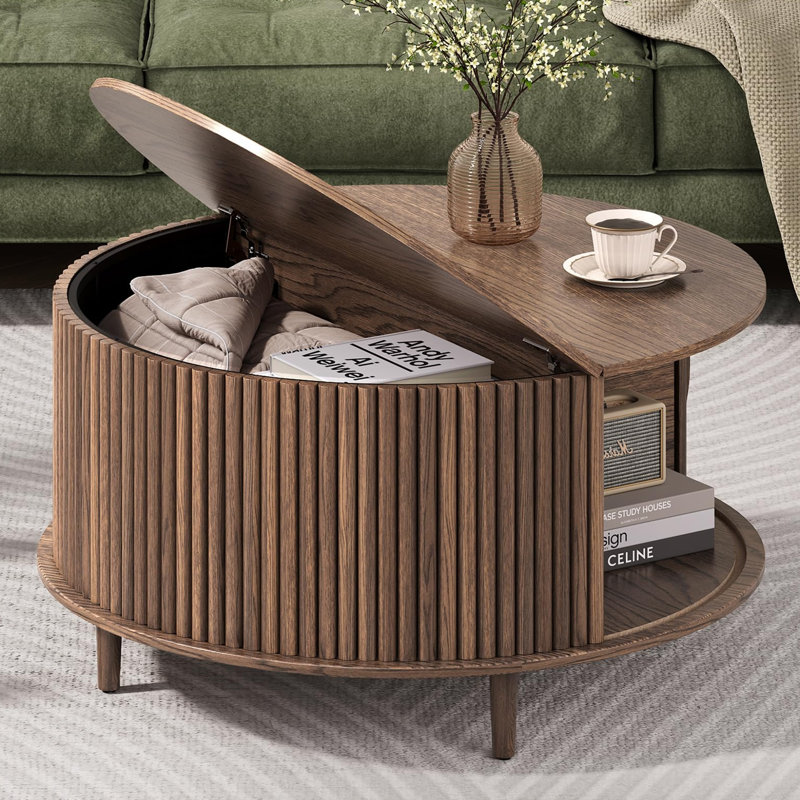 Table basse 31,5 po, H 17,7 po x l 31,5 po x P 31,5 po, Noyer