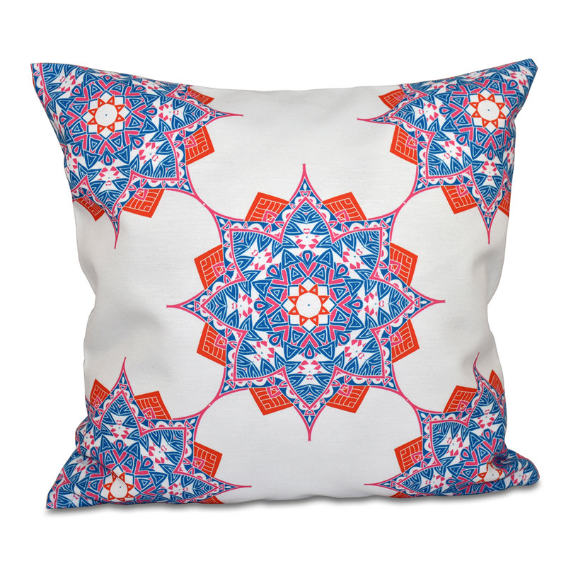Happy Hippy Geometric Reversible Throw Pillow, Light Blue, 26" H x 26" W