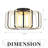 16" Dimmable LED Modern Black Gold Flush Mount Lighting