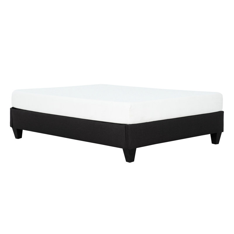 Structure de lit tapissier gris foncé Cozy