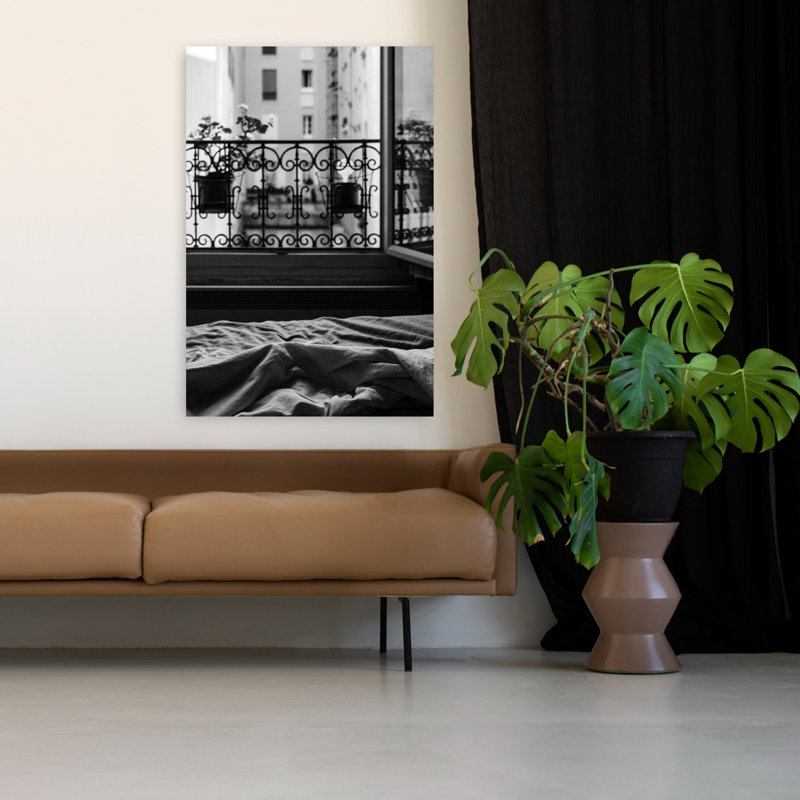 Balcon, paysage contemporain abstrait, art naturel, H 48 po x l 32 po