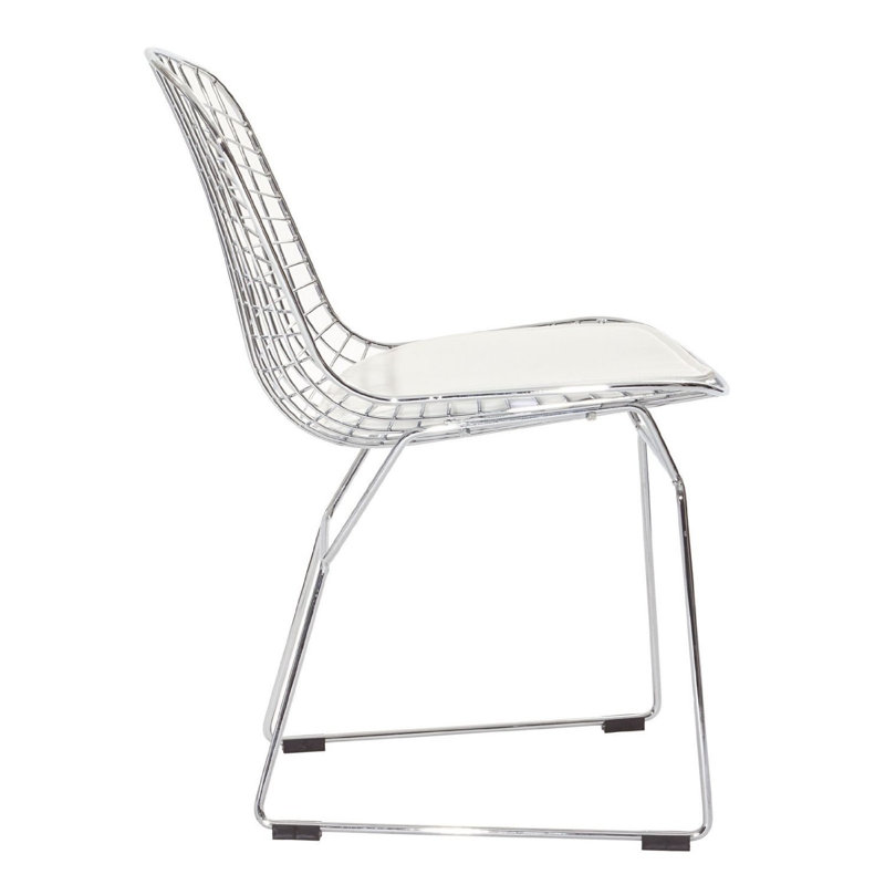 Chaise d'appoint Burnie, Simili cuir blanc