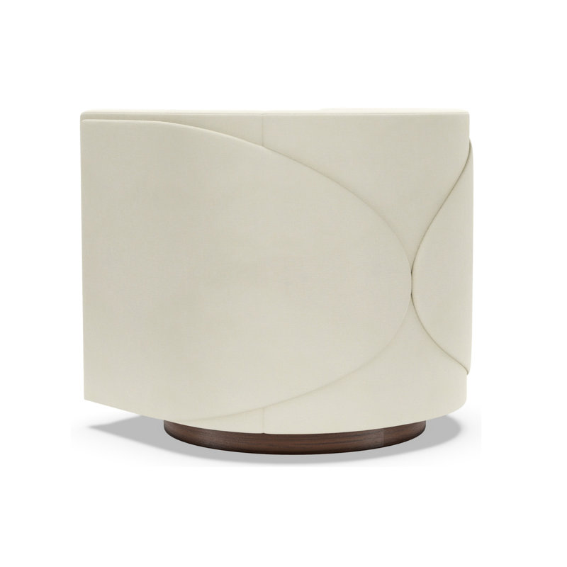 Artistica Upholstery Swivel Barrel Chair, White/Ivory