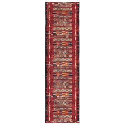 Sesena Red Striped Outdoor Rug