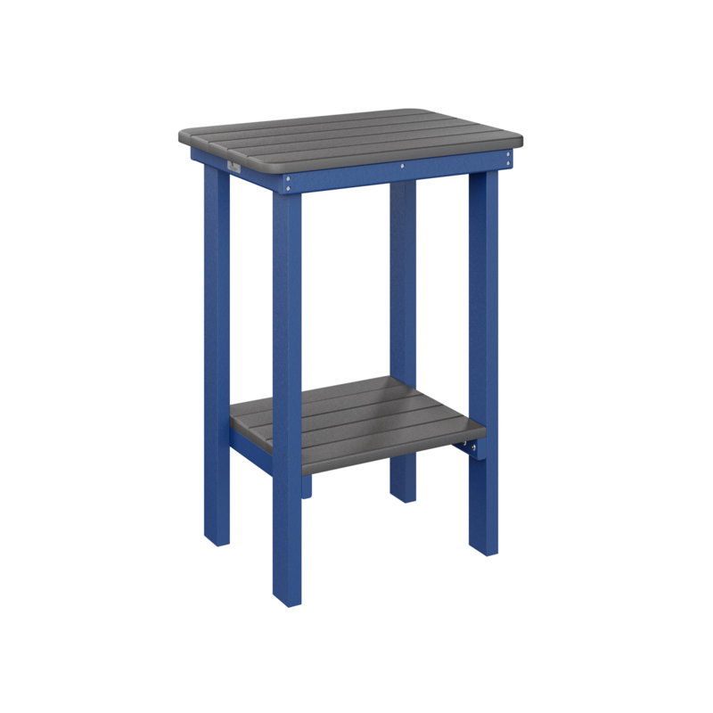 Berlin Gardens Rectangular End Counter Table, Smoke Gray, Pacific Blue